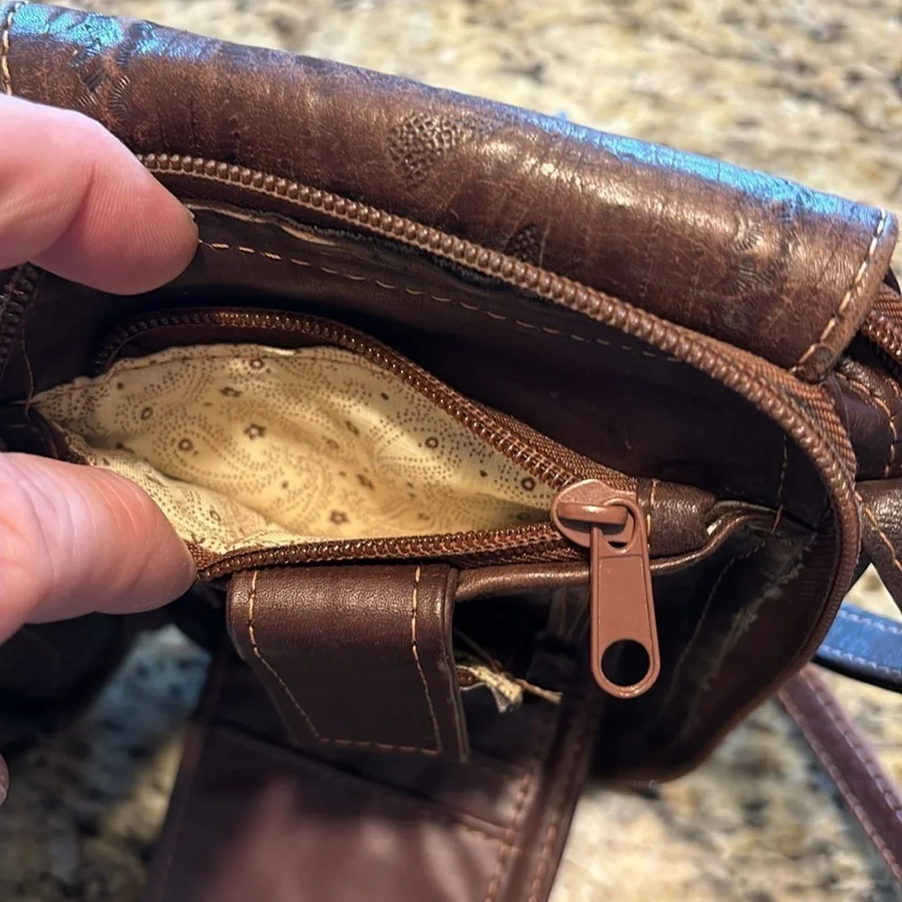 Ropin West Crossbody Purse Hand tooled LEATHER